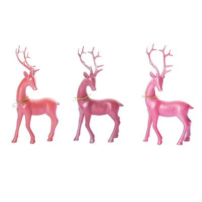 Transpac Small Resin Warm Metallic Reindeer Decor Set of 3 Christmas Home Decorations