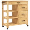 vidaXL Kitchen Trolley MONZA 33.1 in.x15.7 in.x35.4 in. Solid Wood Pine - 2 of 4