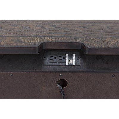 Maylee Traditional Brown 2-Drawer Nightstand with USB Ports