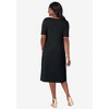 Jessica London Women's Plus Size Stretch Cotton Square Neck Midi Dress - 3 of 4