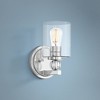 Minka Lavery Modern Wall Light Sconce Polished Nickel Hardwired 6 1/4" Fixture Glass Shade for Bedroom Bathroom Vanity Living Room - 2 of 2