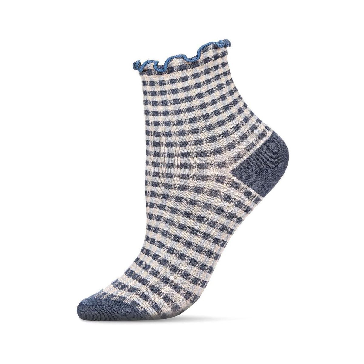 Memoi Women's Gingham Cotton Blend Ruffle Cuff Anklet Socks - thumbnail 6