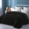 Black 90x90 Inch Fleece Queen Size Blanket, Soft Cozy Jacquard Flannel, Lightweight Fuzzy Plush Warm for Winter. - 3 of 4