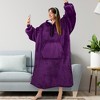 PAVILIA Faux Shearling Wearable Blanket Hoodie, Cozy Oversized Hooded Sweatshirt Adults, Warm Fleece Big Pocket - 3 of 4