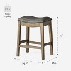 Maven Lane Adrien Backless Saddle Counter Stool with Faux Leather 26" - 2 of 4