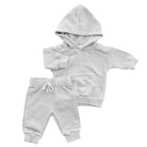 Organic Cotton Hoodie & Jogger Set | Gray | Charlie Lou Baby - 1 of 4