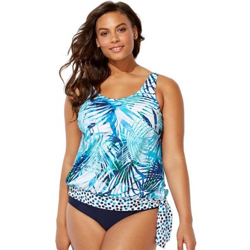 Blouson Tankinis, Plus Size Blouson Tankini Sets & Tops