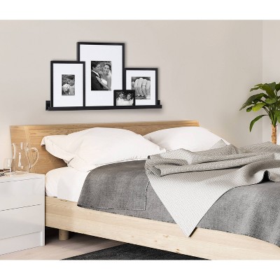 Classic 44.5" Black Wood Gallery Frame and Shelf Set