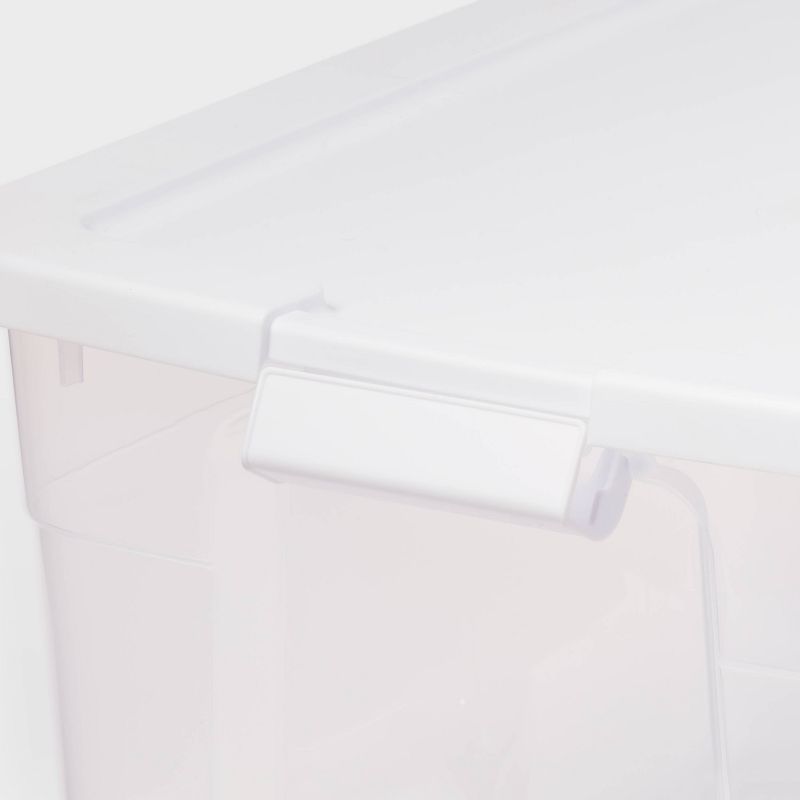 66qt Clear Latching Storage Box Off-White - Brightroom&#8482;, 4 of 7