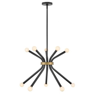 Lark Axton 10 - Light Chandelier in  Black/Lacquered Brass