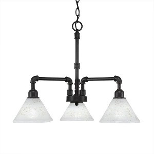 Toltec Lighting Vintage 3 - Light Chandelier in  Dark Granite with 7" Gold Ice Shade - 1 of 1