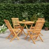 vidaXL Patio Dining Set Table and Chair Furniture 5 Piece Solid Wood Teak - 2 of 4
