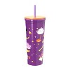 Zak Designs 23 fl oz Stainless Steel Squishmallows Kendall Straw Tumbler Purple - 2 of 4