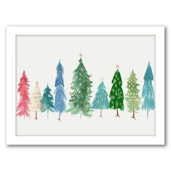 Americanflat Botanical Minimalist Christmas Trees By Pi Holiday Collection Framed Print Wall Art