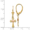 Black Bow Jewelry 14mm Heart on Cross Lever Back Earrings in 14k Yellow and Rose Gold - 4 of 4