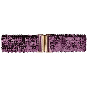 Allegra K Womens Elastic Waist Belt Sequins Decor Metal Interlock Buckles Belts for Dresses 1 Pc - 1 of 4
