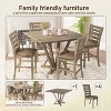 5pcs set Counter Table Set Square Counter Table Solid Wood Modern Farmhouse Rustic Look Distressed Look  3 packages - 2 of 4