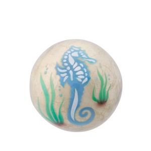 Beachcombers Capiz Ball with Blue Seahorse - 1 of 2