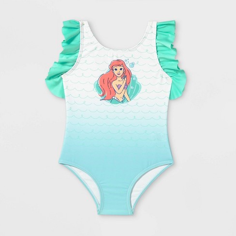 Disney Girls Princess Ariel Swimming Costume Swim Suit 