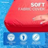 Solstice Sunsoft Fabric Covered Giant Oversized Inflatable Water Mattress Island, Pool Lake Lounge Float w/Adjustable Air Chambers, Red - 3 of 4