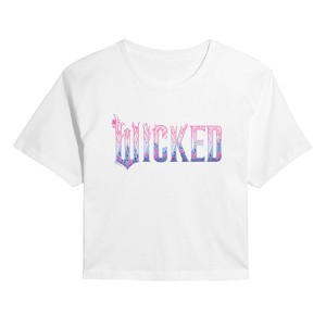 Women's - Wicked - Floral Ombre Logo Cropped Graphic T-Shirt - 1 of 4