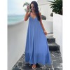 Clearlove Women Summer Casual Maxi Sundress Adjustable Spaghetti Straps V Neck Sleeveless Dress Tiered Ruffle A-Line Long Dresses - 2 of 4