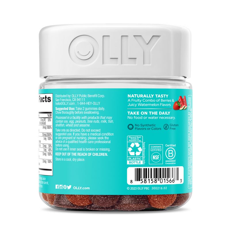 OLLY Teen Girl Multivitamin Gummies - Berry Melon - 70ct, 6 of 8