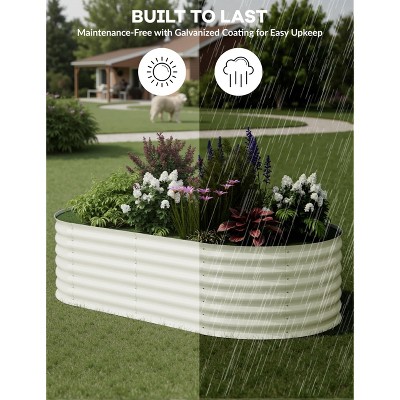 2 Pcs Raised Garden Beds Outdoor 6x3x2ft - Galvanized Steel Planter Box for Vegetables, Flowers, Rust-Resistant Garden Box