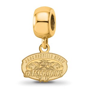 Black Bow Jewelry 14k Yellow Gold Plated Sterling Silver Jacksonville State Gamecocks NCAA Bead Charm - 1 of 4