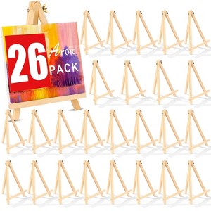 Aoibox Pack of 26 9 Inch Wooden Tabletop Easels Foldable Tripod Stand for Canvas Art Crafts Display Portable Holder - 1 of 4