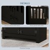 INFURNIC Pet Bowl Large Elevated Feeding Station with Storage Cabinet Stainless Steel Bowls, Black, 23.5"*11.8"*17" - 2 of 4