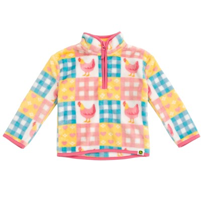 John Deere Animals Girls Half Zip Woobie Sweatshirt Toddler