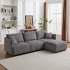 106"W Modular Combination Style Sofa, Modern Minimalist Corduroy Sofa with 2 Comfort Pillows and USB & C Charging Ports 4S - ModernLuxe - 4 of 4