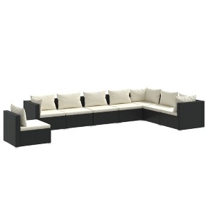vidaXL Garden Lounge Set Black PE rattan Large Modular - 1 of 4