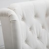 Button-Tufted Accent Chair with High Wingback, Rounded Cushioned Armrests and Thick Padded Seat, Cream White - 2 of 4