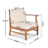 Sapphtopaz Patio Furniture Set Acacia Wood Loveseat Sectional Conversation Outdoor Chairs with Cushions Square Table for Patio, Garden, Terrace - 3 of 4