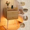 Pinmoco LED Nightstand with Two Drawers, End Table Bedside Table with Charging Station for Bedroom - 3 of 4