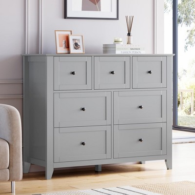 7 Drawers Dresser for Bedroom, Farmhouse Wood Dressers & Chest of Drawers for Clothes