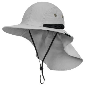 SUN CUBE Sun Hat for Men, Wide Brim Fishing Hat Neck Flap Cover Men, Women, Hiking, Camping, Sun Protection UV, Gardening - 1 of 4