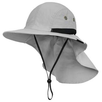 Sun Cube Wide Brim Sun Hat Adults, Fishing Hats Sun Uv Protection, Hiking  Bucket Hat Safari Beach Boonie, Upf 50+ (camo Grey With Flap) : Target