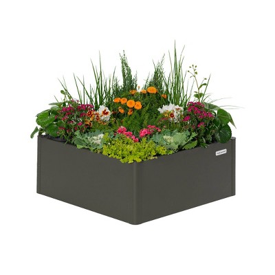 Vego Garden Tall Modern Rectangular Raised Metal Outdoor Planter Box