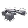 5 PCS Patio Seating Set, Traditional Seating Set with Glass Top Table, Wicker Chair with Aluminum Frame and Cushion-Coolbibila - 4 of 4