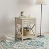 AENKYO Bedside Table - Engineered Hardwood Side Table with 2-Tier Storage, Distressed Wood Finish - 3 of 4