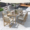 7pcs Patio Wood Dining Set, Outdoor Conversation Sets, Dining Table and Chair Set with Cushions for Backyard, Garden -Frevyn - 2 of 4