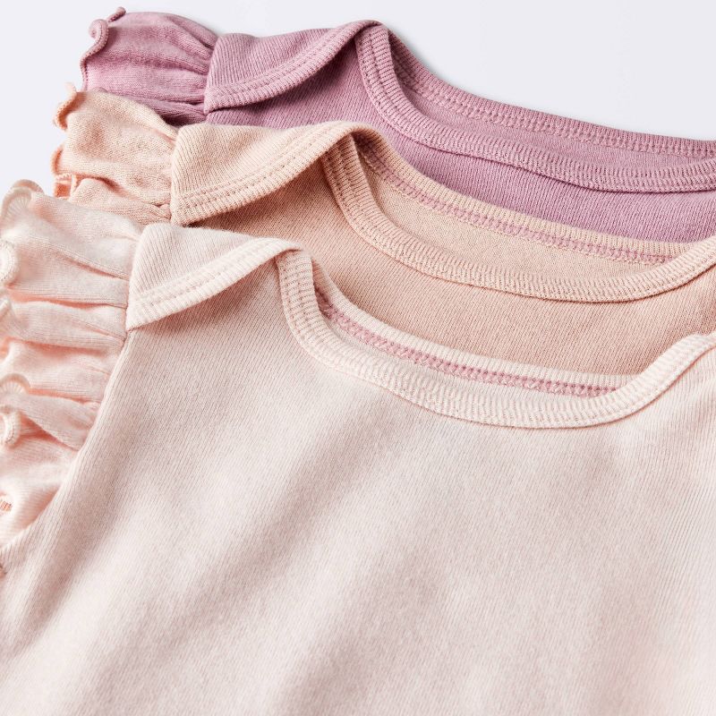 Baby Girls' 3pk Sleeveless Cotton Bodysuit - Cloud Island™ Pink, 4 of 6