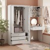 FUFU&GAGA Light Mirror Storage Makeup Vanity Table Tempered Glass Bathroom Armoire Wardrobe - 3 of 4