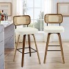 Bekrvio 26"/29" Mid-Century Modern Swivel Bar Stools Set of 1/2/3/4- Faux Leather Upholstered with Back and Bent Wood Legs,Ideal for Kitchen Island - 2 of 4