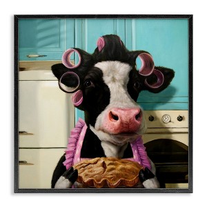 Stupell Industries Glamorous Cow Baking Pie, 12" x 12" - 1 of 4