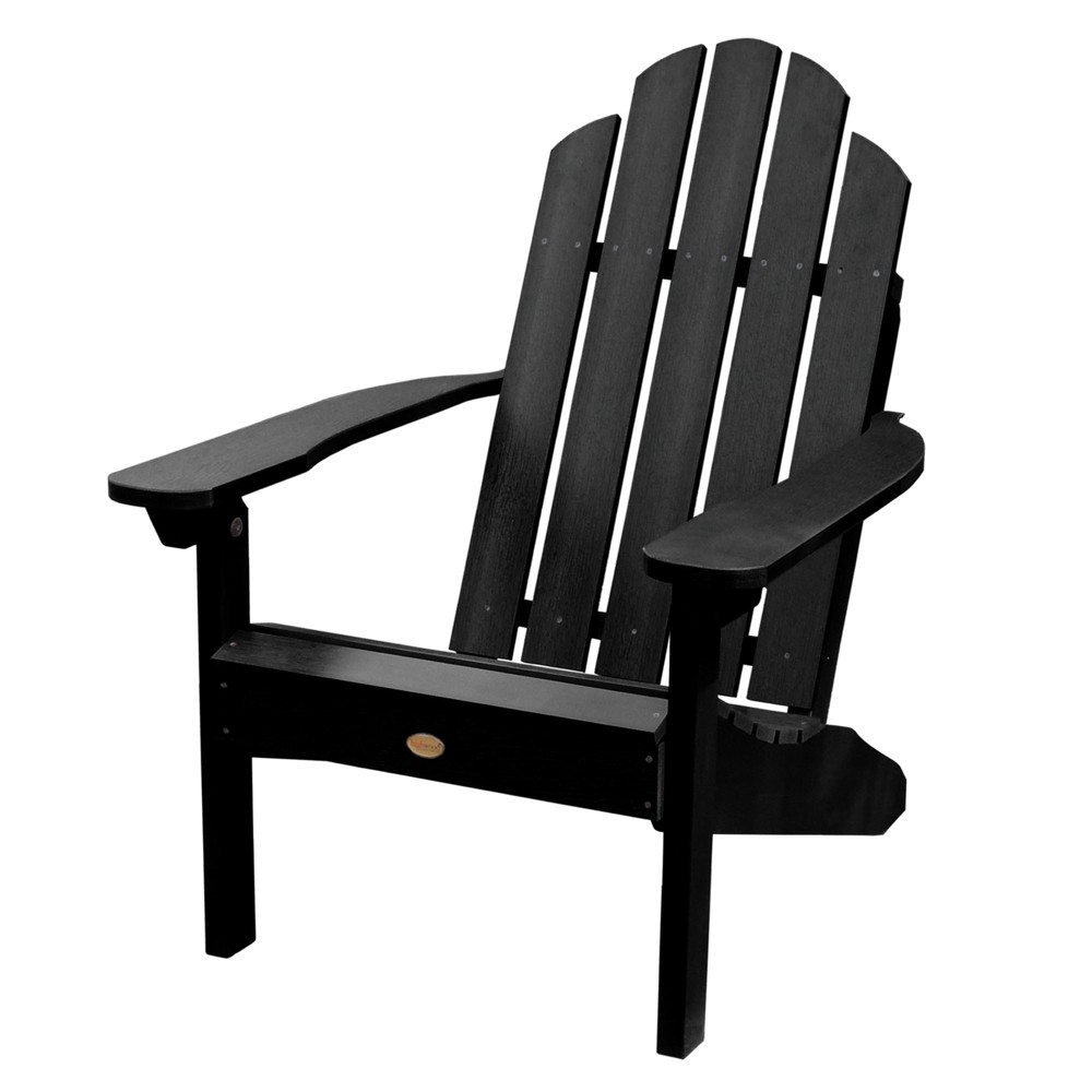 Classic Westport Adirondack Chair Black - Highwood: Durable Outdoor Seating, Fade-Resistant