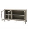 Storage Cabinet with Three Tempered Glass Doors and Adjustable Shelf - Suitable for Living Room, Study, and Entrance - 3 of 4